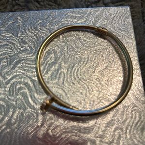 Nail screw bangle 14k gold